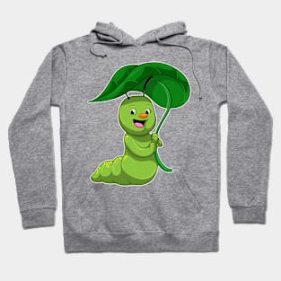 Caterpillar with Leaf as Parasol Hoodie